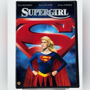 Supergirl on DVD. 1984 Starring Faye Dunaway, Peter O’Toole and Helen Slater.